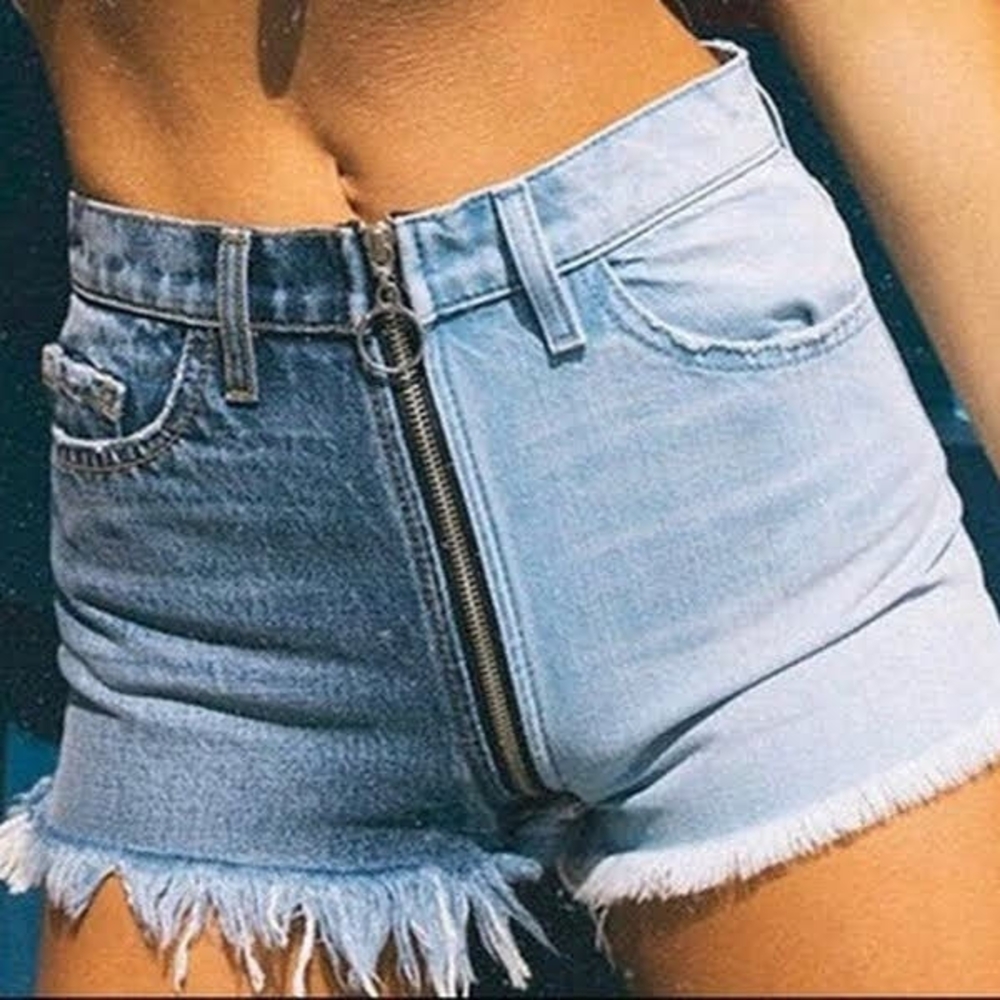 Revice Full Zip Yin Yang Denim Shorts